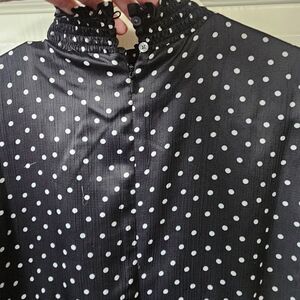 Black dress with white polka dots